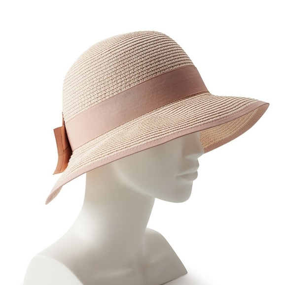 LC Lauren Conrad Accessories - NWT straw split back hat. Pink